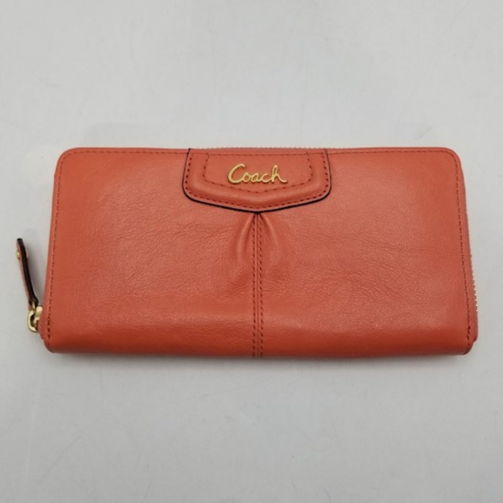 New coach accordion leather wallet